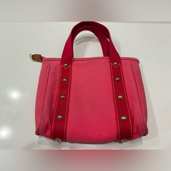 LOUIS VUITTON Antigua Cabas Pink Tote Bag Canvas Rouge - Picture 3 of 9